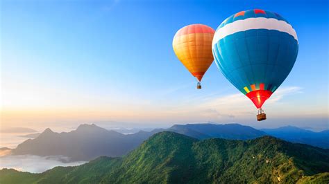 Wallpaper Hot Air Balloons Ride Mountains Sky World