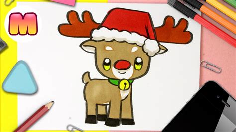 Como Dibujar Un Reno De Navidad Kawaii Dibujos De Navidad Faciles