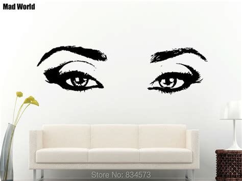 Mad World Sexy Girl Woman Face Eyes Silhouette Wall Art Stickers Wall Decal Home Diy Decoration