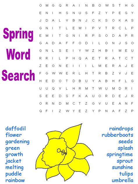 20 Spring Word Search Puzzles That The Kids Will Love