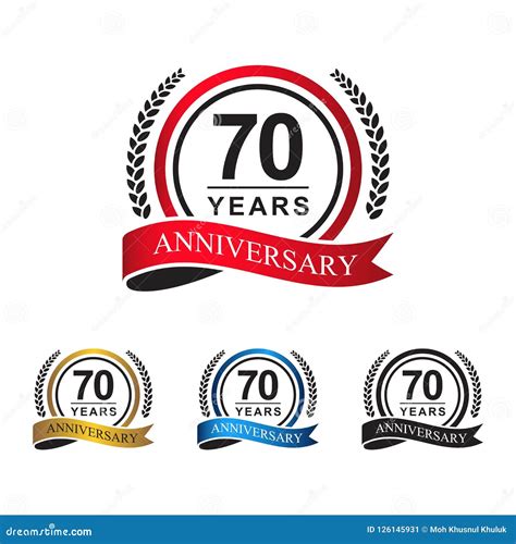 70th Anniversary Celebration Logo Set 70 Year Jubilee Banner Vector Illustration