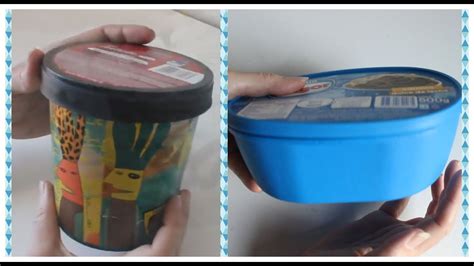 ♻ Plastic Container Crafts Ideas 😉 Decorating Icecream Container Ideas