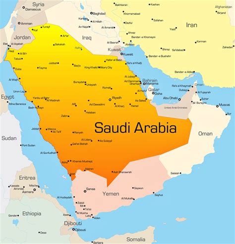Cities Map Of Saudi Arabia
