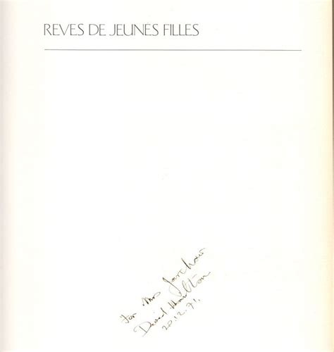 Reves De Jeunes Filles Signed By David Hamilton Hamilton David Und Alain Rob