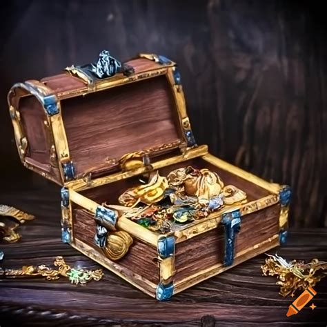 Illustration Of A Treasure Chest Filled With Gold And Jewels