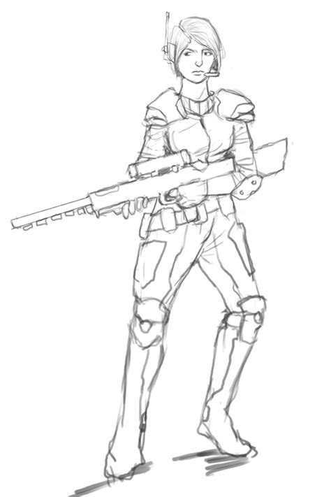 Quick Sketch Female Sniper By Adzerak On Deviantart