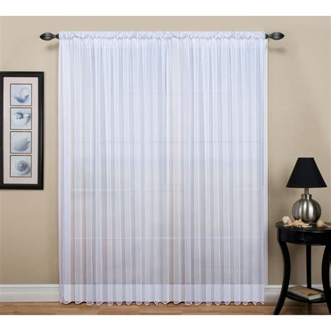 Tergaline Semi Sheer Rod Pocket Curtain Panel 108 X 63 Long White