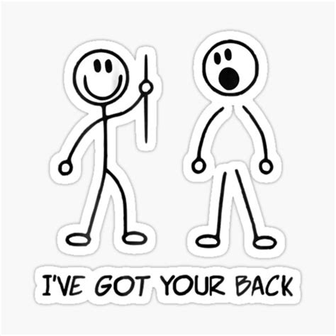 Ive Got Your Back Stick Figure Sticker For Sale By Thireals Redbubble
