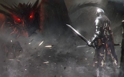 Knights And Dragon Art Knight Vs Dragon Wallpapers Pictures Photos