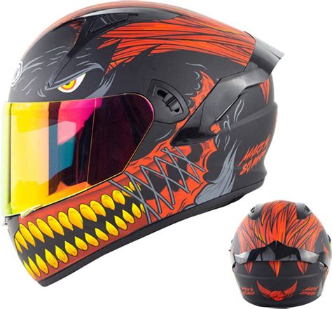 Dual Visor Full Face Motorcycle Helmet For Men Women Unique Graphic