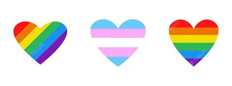 Premium Vector Vectr Doodle Set With Lgbt And Transgender Hearts Pride Month Lgbtq Plus