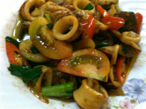 Kemudian masukkan sotong dan perasakan dgn garam. My Kitchen: sotong masak kicap
