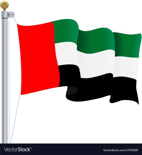 Waving United Arab Emirates Flag Uae Flag Vector Image
