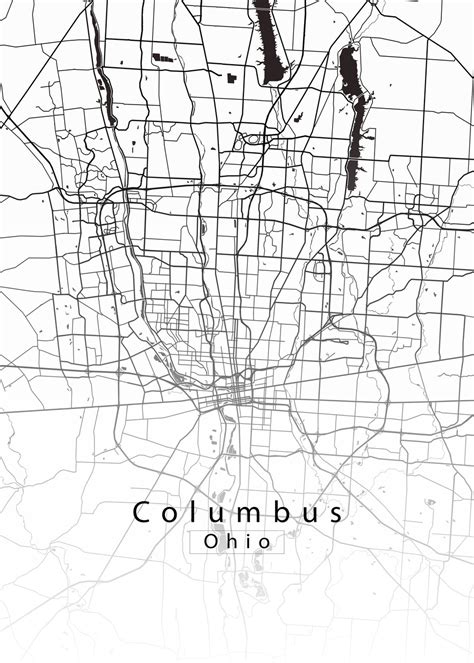 Map Of Columbus Ohio City Map White ǀ Maps Of All Cities And Countries