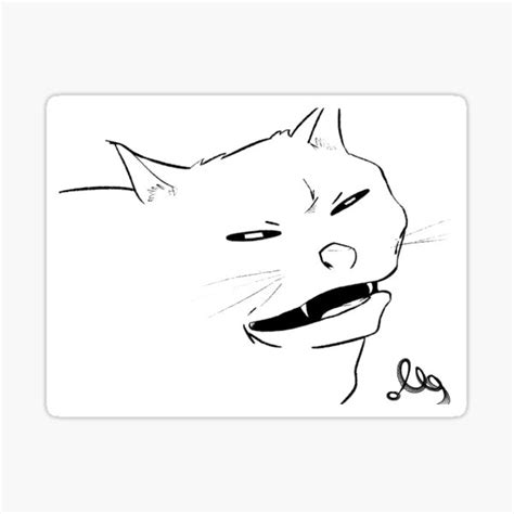 Snickering Cat Sticker By Misterhp Redbubble