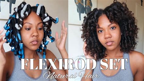 How To Flexi Rod Set On Blow Dried Natural Hair Youtube
