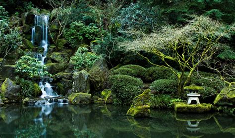 Pond Nature Rocks Portland Oregon Portland Japanese Garden