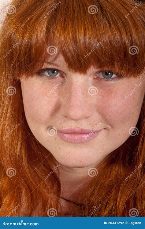 Headshot Of Cute Redhead Stock Photo Image Of Vital