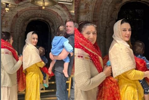 Preity Zinta And Husband Gene Take Their Twins Jai Gia For Temple Visit In Shimla