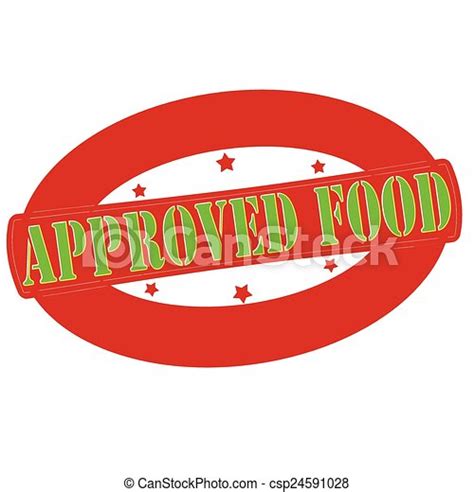 Approved food. Stamp with text approved food inside, vector illustration. | CanStock