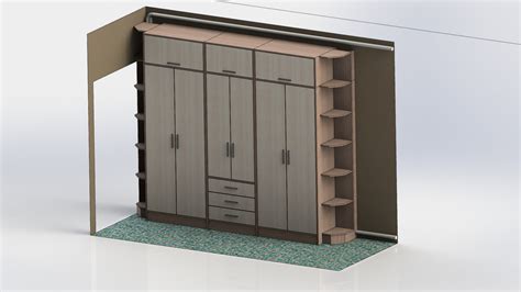Шкаф стенка в коридор - Чертежи, 3D Модели, Проекты, Интерьер и мебель