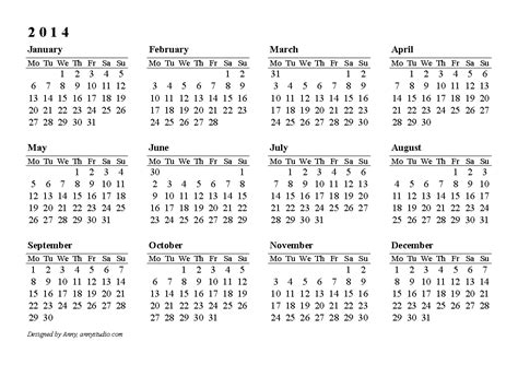 2014 Calendar Download New 2014 Calendars