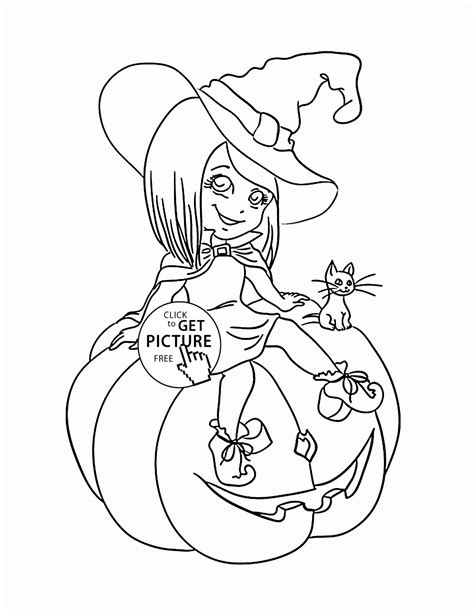 Cute Halloween Witch Coloring Pages For Kids Pumpkin Printables Free