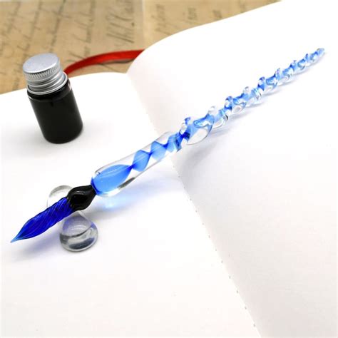Spiral Glass Dip Pen Ink And Holder Calligraphy Pen Set Etsy