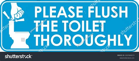 Please Flush Toilet Thoroughly After Using Stock Vector Royalty Free 2207844273 Shutterstock