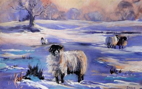 Painting Winter Sheep Jane Ward