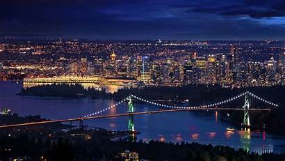 Vancouver 4k Night Downtown Cityscape Wallpapers 1366