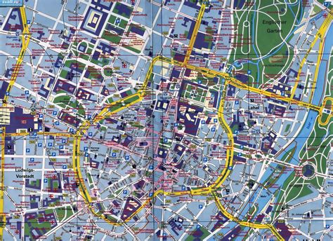 карты Карта центра Мюнхена Германия немец Германия