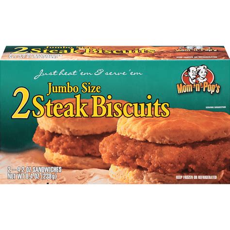 Mom N Pops Steak Biscuits 2 42 Oz Box Meals And Entrees