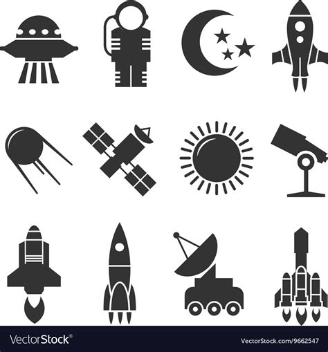 Space And Astronomy Icons Royalty Free Vector Image
