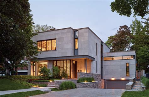 A Limestone Exterior Is The Face Of This Modern House In Toronto