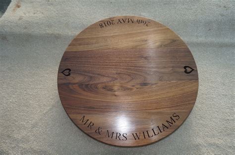 Wooden Engraved Wedding Cake Platter Large The Fine Wooden Article
