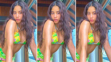 Janhvi Kapoor Paired Her Neon Green Floral Bikini With A Matching