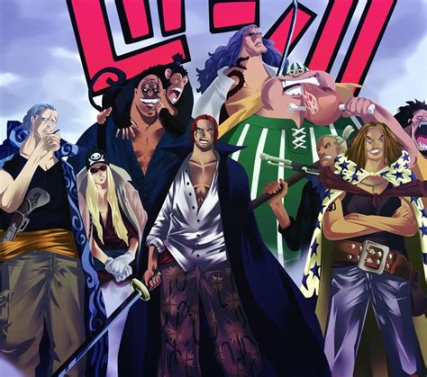 One Piece Characters Are Standing In Front Of The Sky With Their Arms Around Each Other