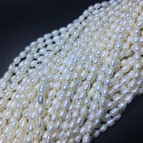 Wholesale Natural Freshwater Rice Shape Pearl Beads For Jewelry Making DIY Bracelet Necklace