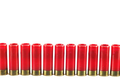 Red Shotgun Shell Bullet On A White Background Stock Photo Download
