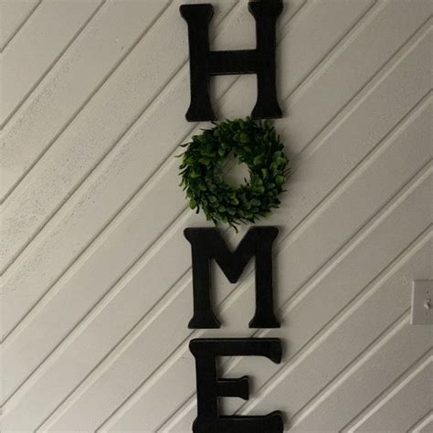 Home Letter With Wreath Home Sign With Wreath Home Letter Etsy Home