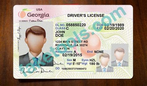 Driver License Georgia Template Free Designstudiojaf