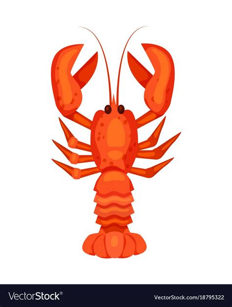 Lobster Isolated Icon In Cartoon Style Royalty Free Vector Vector Icons