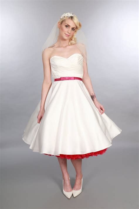 Discover unique wedding dresses with individualized service from chicregina in uk. Elizabeth Satin Tea Length Strapless Wedding Dress with ...