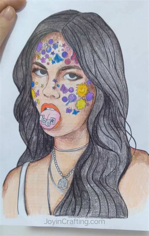 Olivia Rodrigo Coloring Page Sour Album Joy In Crafting