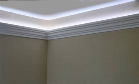 Quality led lighting strips, controllers & power supplies for indirect crown molding lighting. Foam crown molding installed with LED lighting. www ...