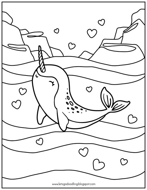 Scientists speculate that the narwhal's horn is not a weapon, but a sensor used to sense changes in salinity. FREE Printable Coloring Page: Narwhal