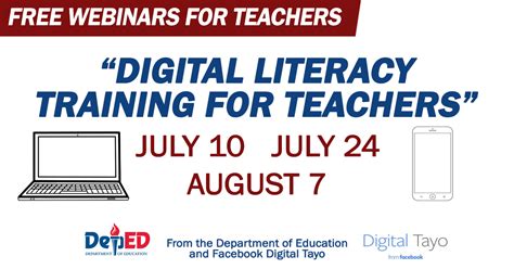 Free Webinars For Teachers From Deped And Fb Digital Tayo July August