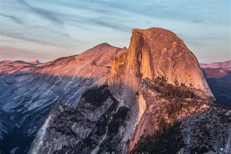 Half Dome At Sunset In Yosemite Stock Photo Image Of Landscape