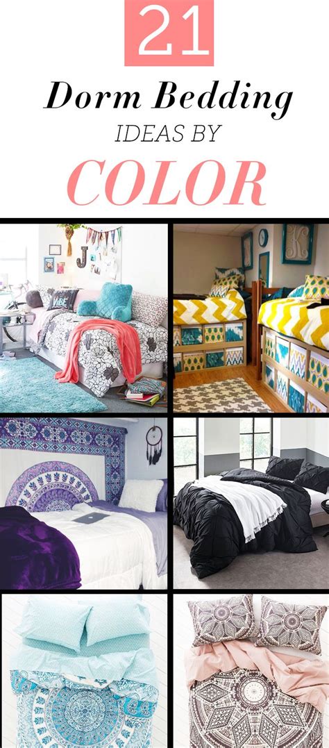 21 Dorm Bedding Ideas By Color Society19 Dorm Bedding College